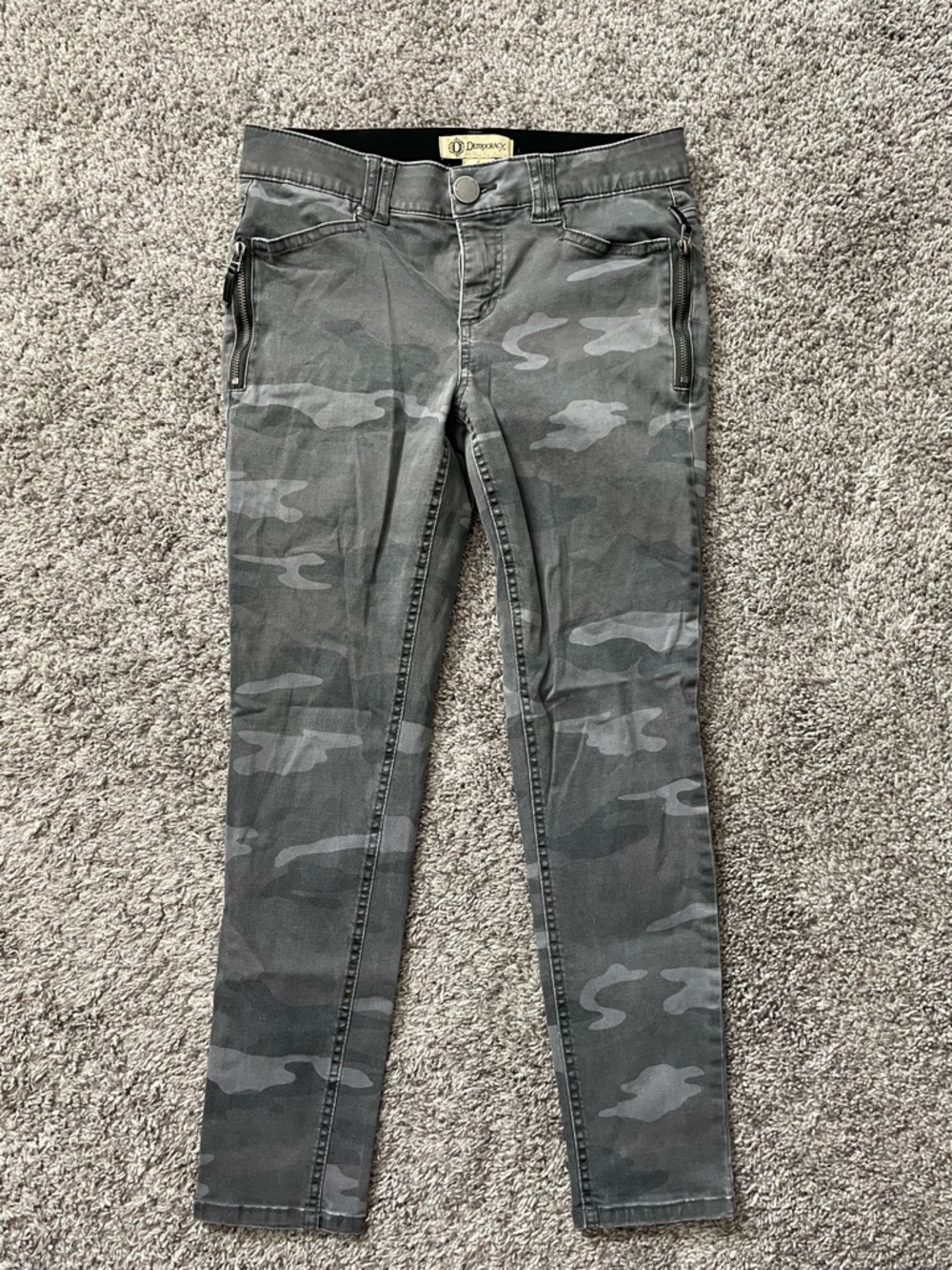 Democracy Gray Low-Rise Skinny Jeans
